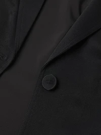 Madelyn Satin-Back Crepe Two-Button Blazer