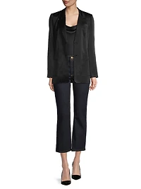Madelyn Satin-Back Crepe Two-Button Blazer