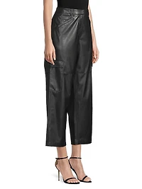 Denise Faux Leather Cargo Pants
