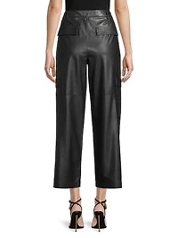 Denise Faux Leather Cargo Pants