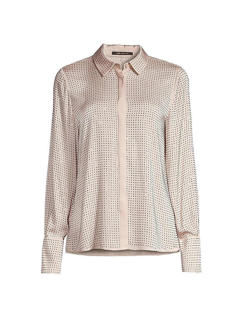Callie Studded Silk-Blend Blouse