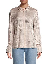 Callie Studded Silk-Blend Blouse