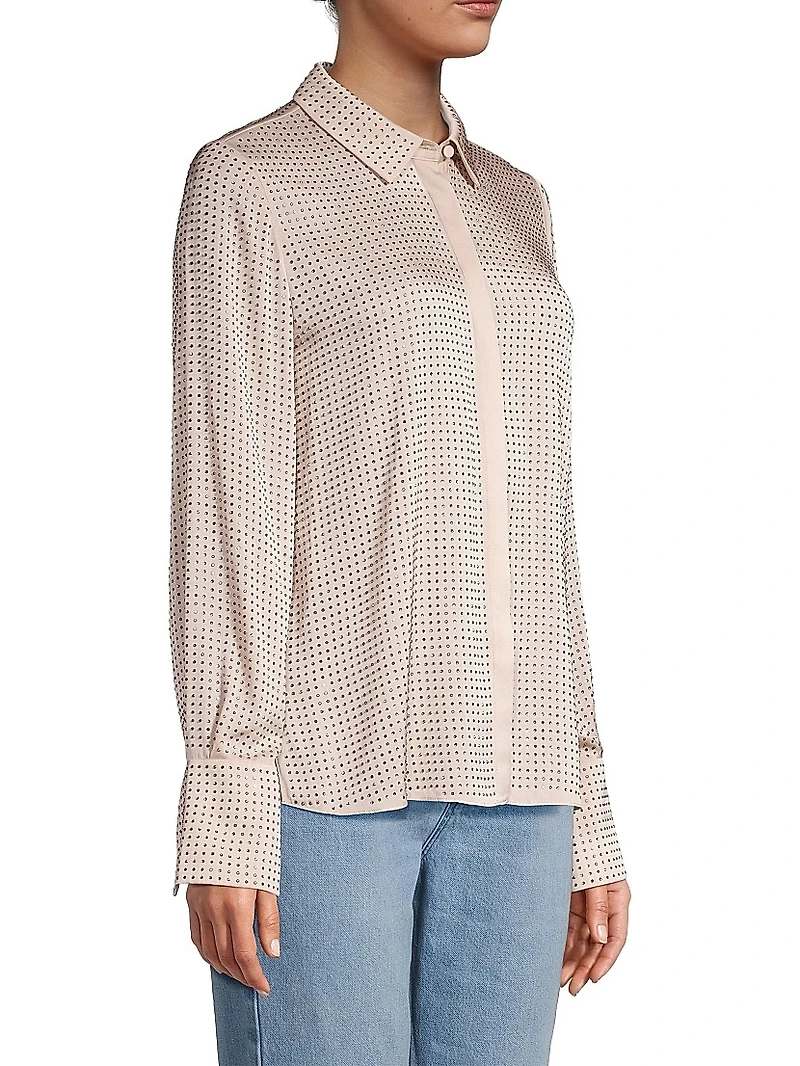 Callie Studded Silk-Blend Blouse
