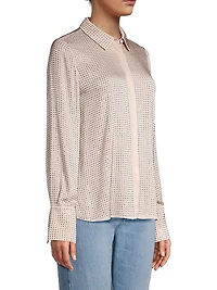 Callie Studded Silk-Blend Blouse