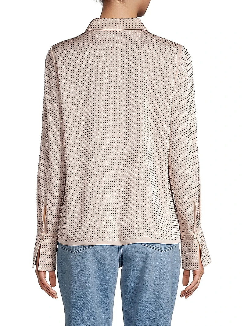 Callie Studded Silk-Blend Blouse