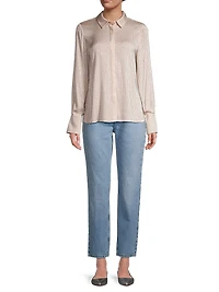 Callie Studded Silk-Blend Blouse