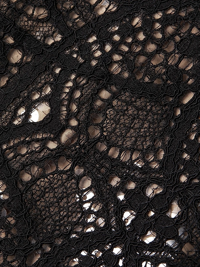 Piper Geometric Cotton-Blend Chantilly Lace Flare Pants