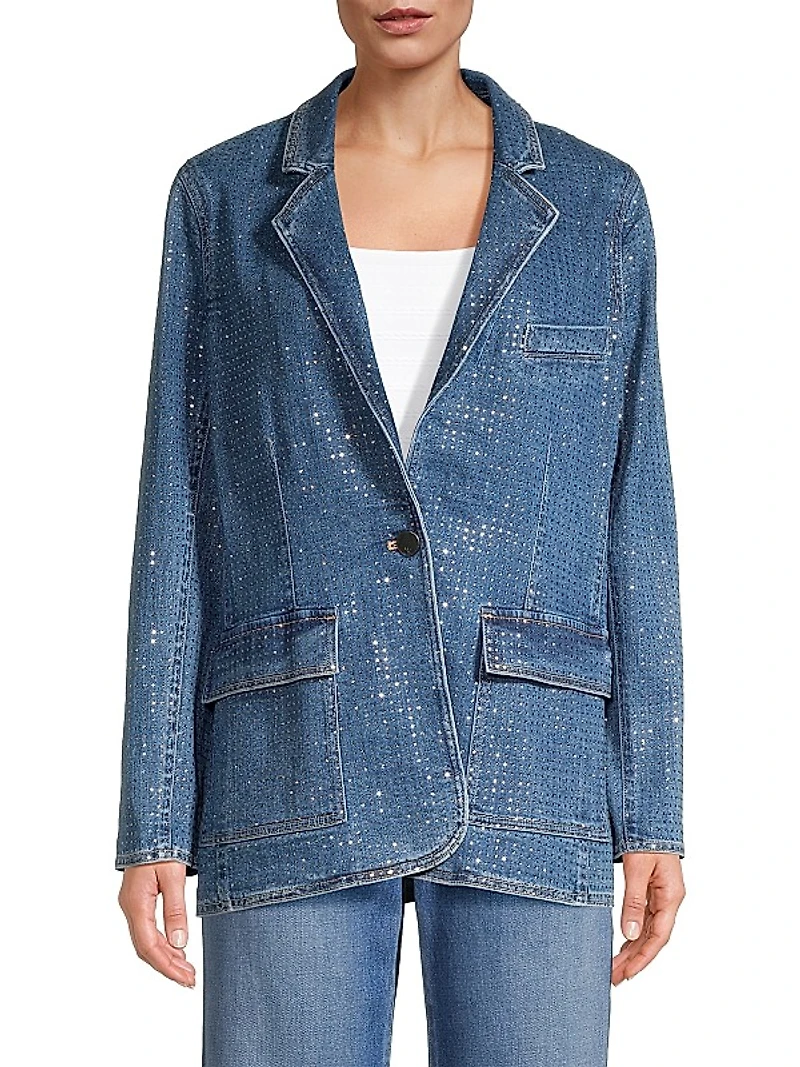 Keira Embellished Denim Blazer