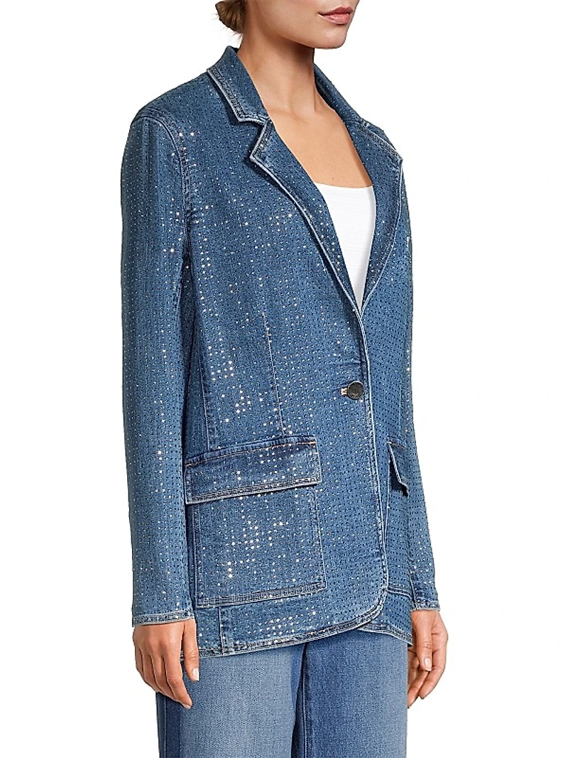 Keira Embellished Denim Blazer