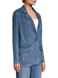Keira Embellished Denim Blazer