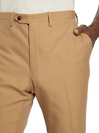 Cotton Flat-Front Trousers