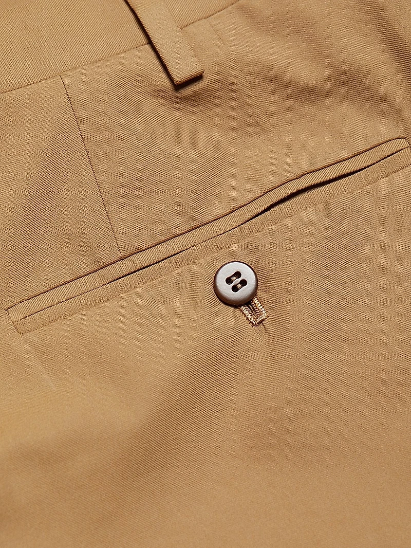 Cotton Flat-Front Trousers