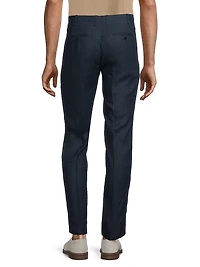 Linen Mid-Rise Straight-Leg Pants
