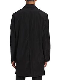 Logo-Embroidered Button-Front Coat