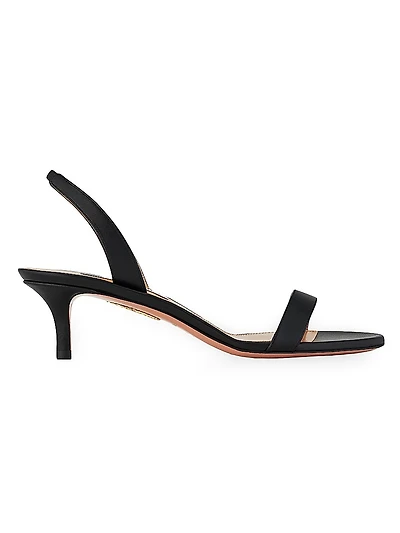 So Nude 50MM Leather Slingback Sandals