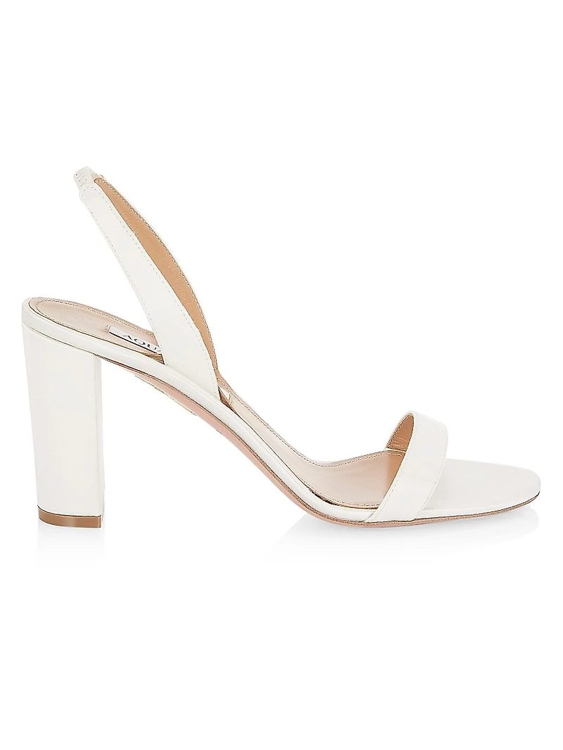 So Nude Satin Slingback Sandals