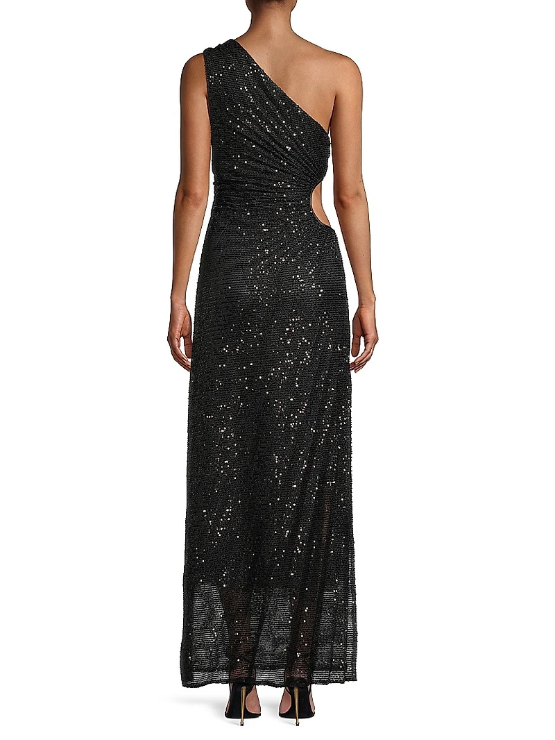 Solie Sequined Cut-Out Maxi Dress