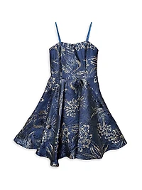 Girl's Floral Jacquard Dress
