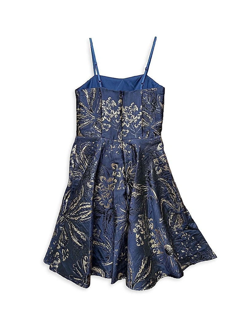 Girl's Floral Jacquard Dress