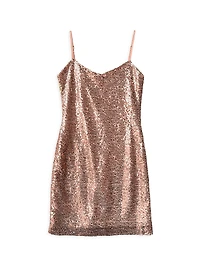 Girl's Sequin-Embellished Fitted Dress