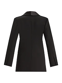 Single-Breasted Satin-Embellished Blazer