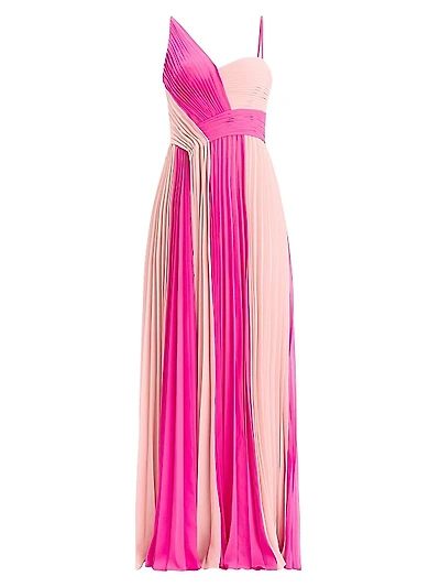 Pleated Two-Toned Gown