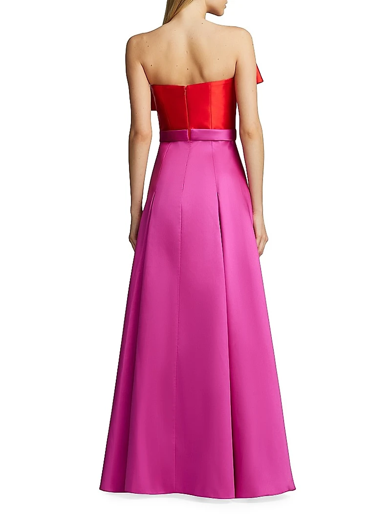 Colorblocked Bow Mikado Gown