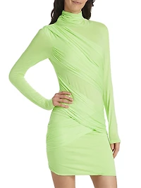 Kores Draped Turtleneck Minidress