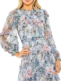 Floral Chiffon Tiered Maxi Dress