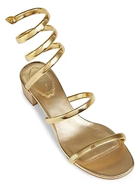 40MM Metallic Leather Wrap Sandals