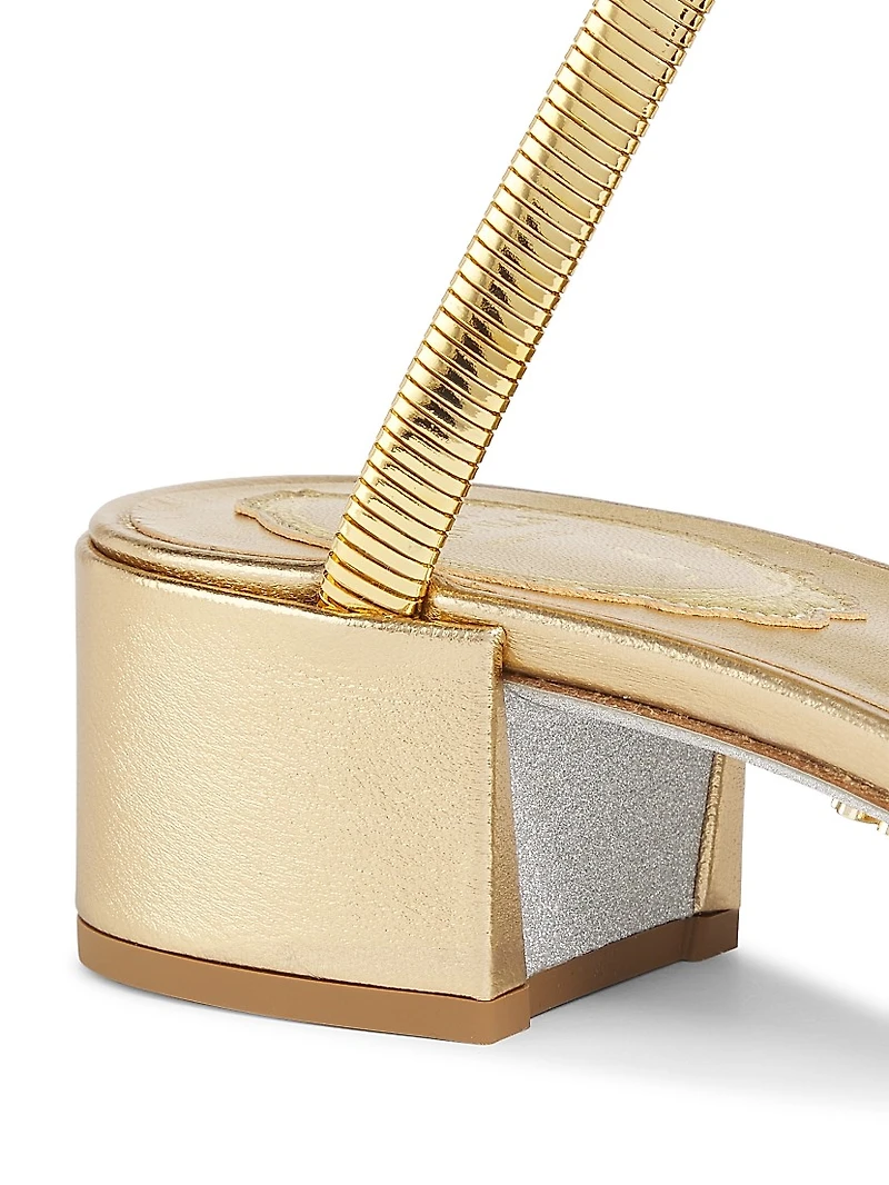 40MM Metallic Leather Wrap Sandals