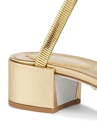 40MM Metallic Leather Wrap Sandals