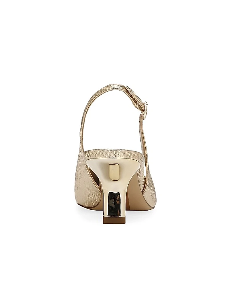 Bianka 65MM Metallic Leather Slingback Pumps