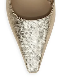 Bianka 65MM Metallic Leather Slingback Pumps