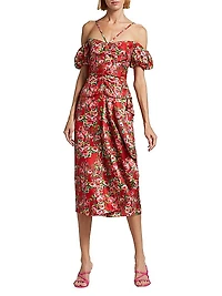 Ruby Floral Silk Halterneck Blouse