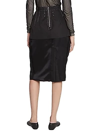 Layered Mixed-Media Midi-Skirt