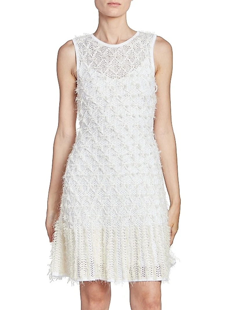 Woven Fringe-Embellished Dress