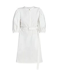 Belted Cotton Poplin Dress