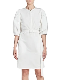 Belted Cotton Poplin Dress