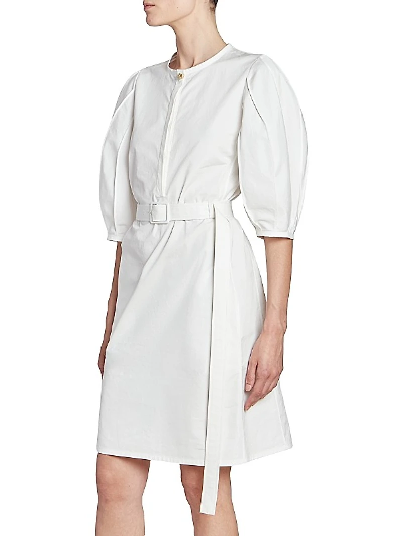 Belted Cotton Poplin Dress