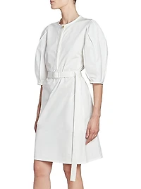 Belted Cotton Poplin Dress