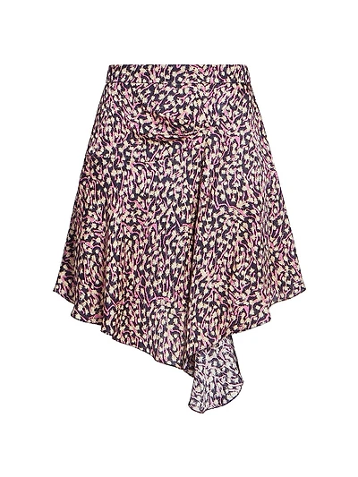 Selena Abstract Silk-Blend Miniskirt