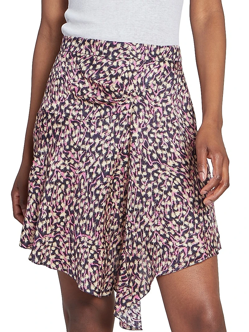 Selena Abstract Silk-Blend Miniskirt