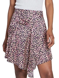 Selena Abstract Silk-Blend Miniskirt