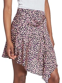 Selena Abstract Silk-Blend Miniskirt