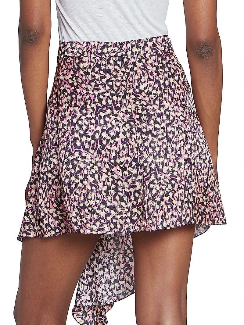 Selena Abstract Silk-Blend Miniskirt