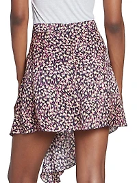 Selena Abstract Silk-Blend Miniskirt