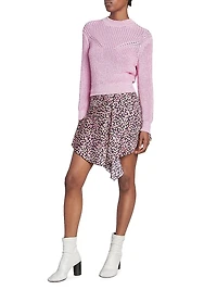 Selena Abstract Silk-Blend Miniskirt