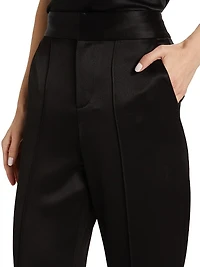 Dylan Silk High-Waisted Wide-Leg Pants