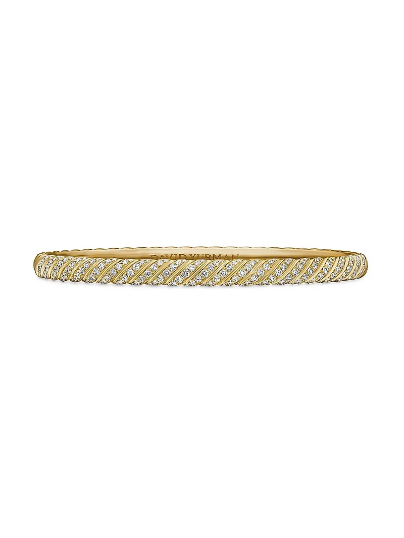 Sculpted Cable Bangle Bracelet 18K Yellow Gold